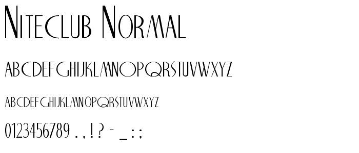 NiteClub Normal font